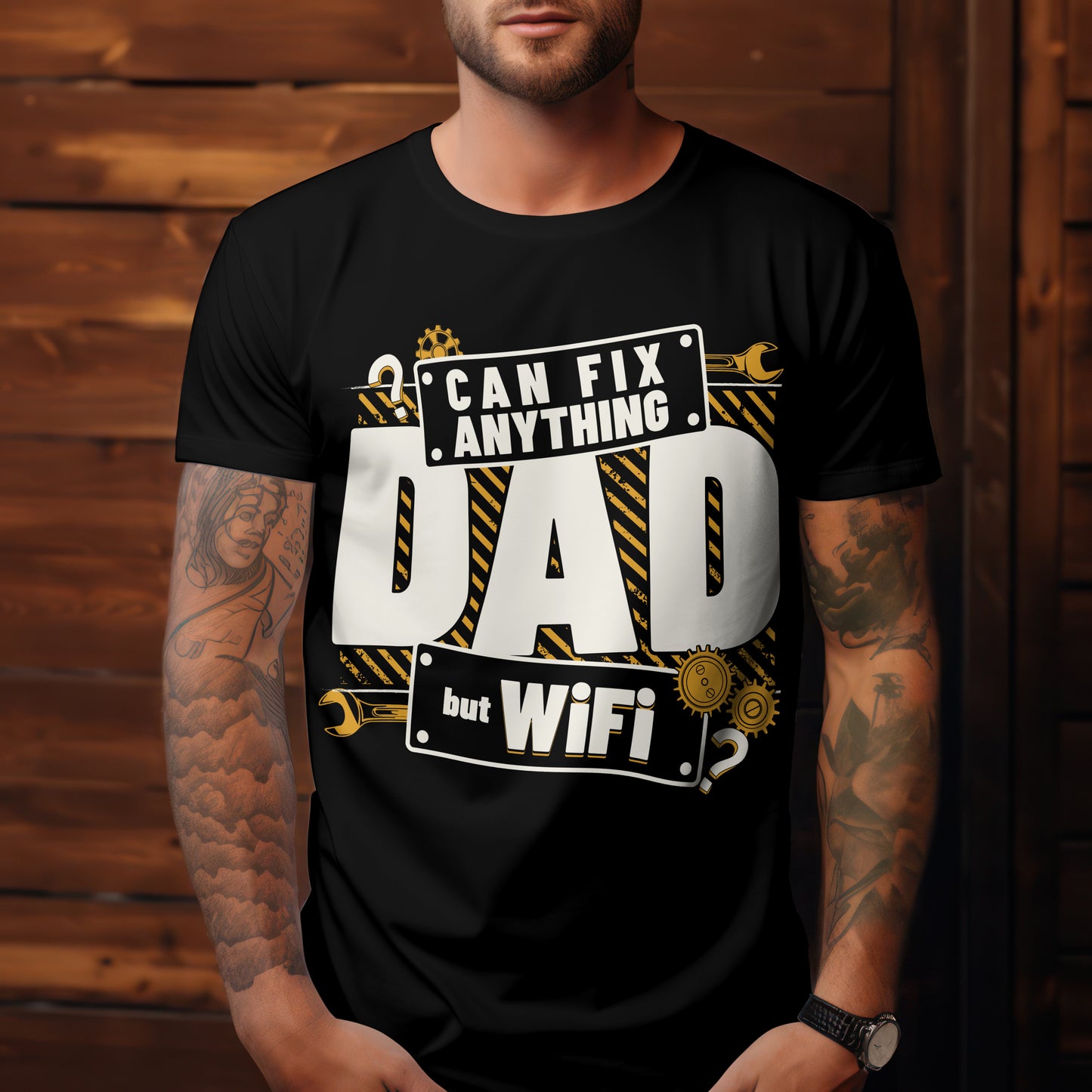 Dad Can Fix Anything Tee Black T-Shirt