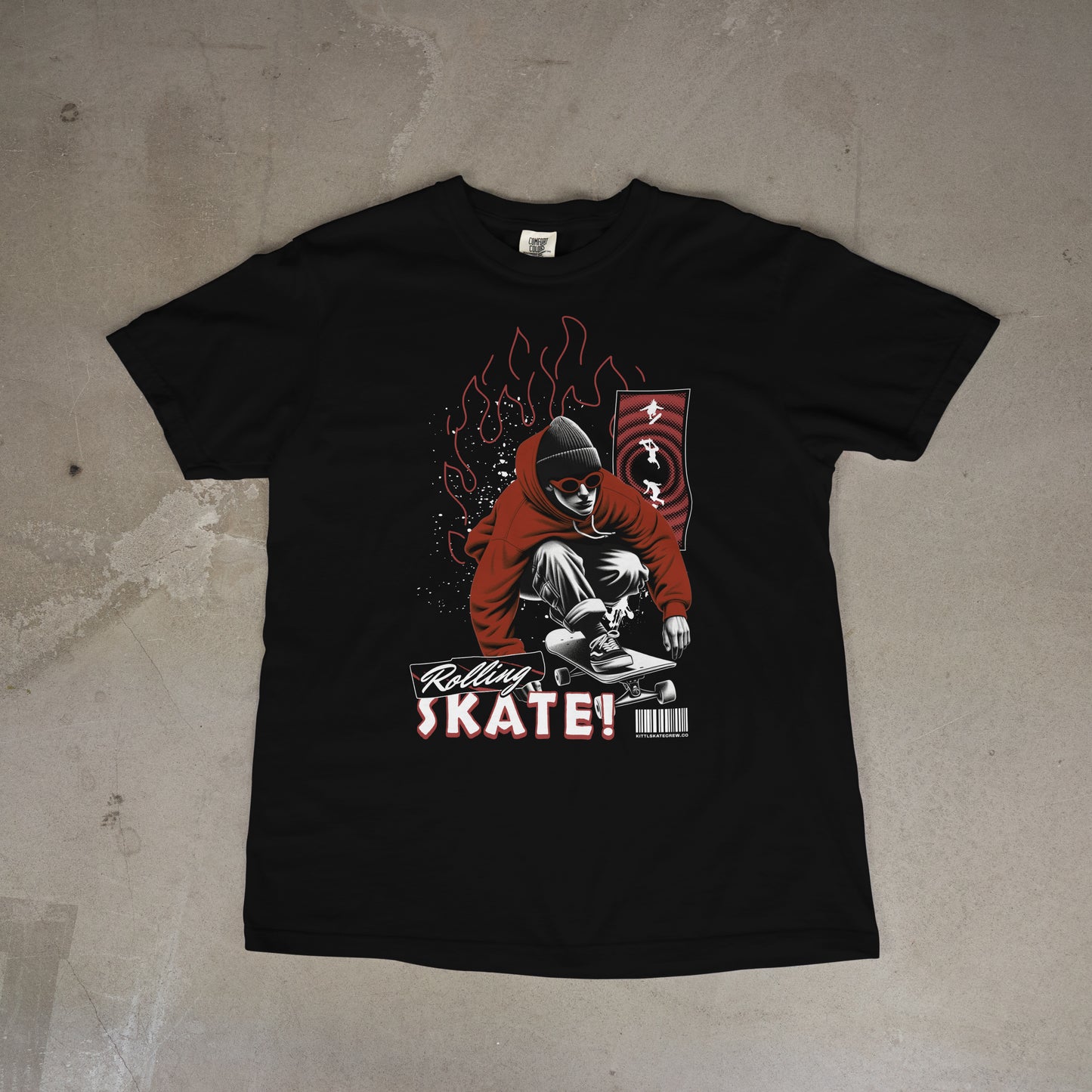 Rolling Skate Tee Urban Streetwear Short Sleeve T-Shirt