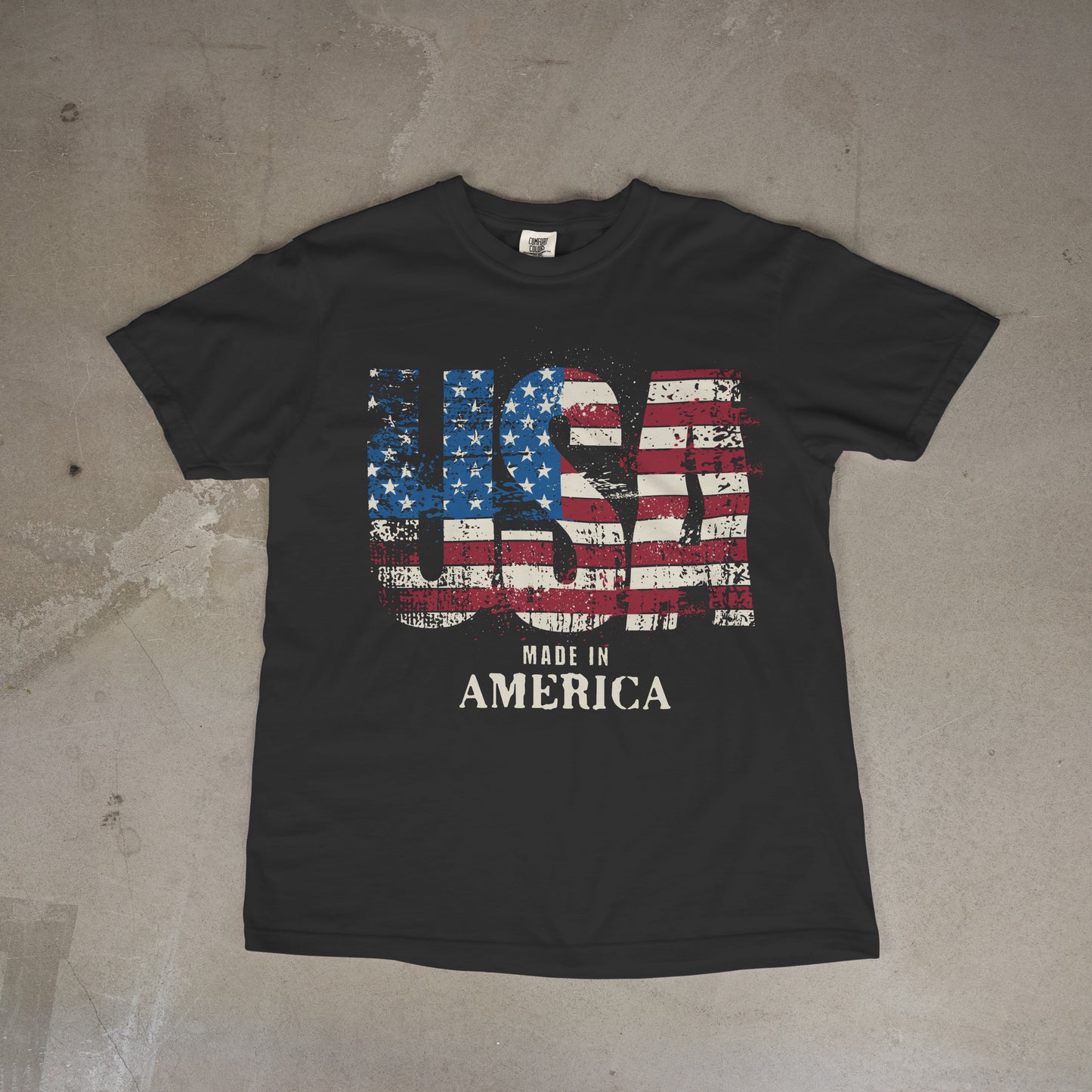 Made in USA America Tee Short Sleeve T-Shirt Black