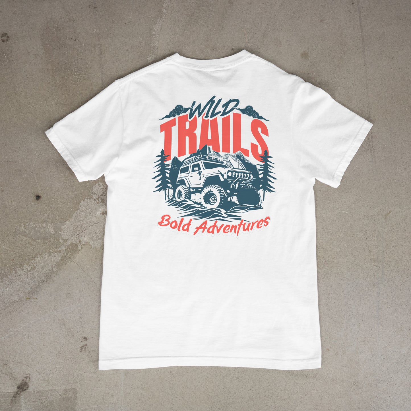 Wild Trails Car Jeep Tee Short Sleeve Off Road T-Shirt