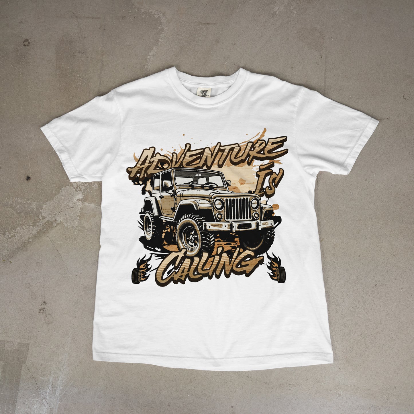 Adventure is Calling Off Road Tee Unisex White T-Shirt
