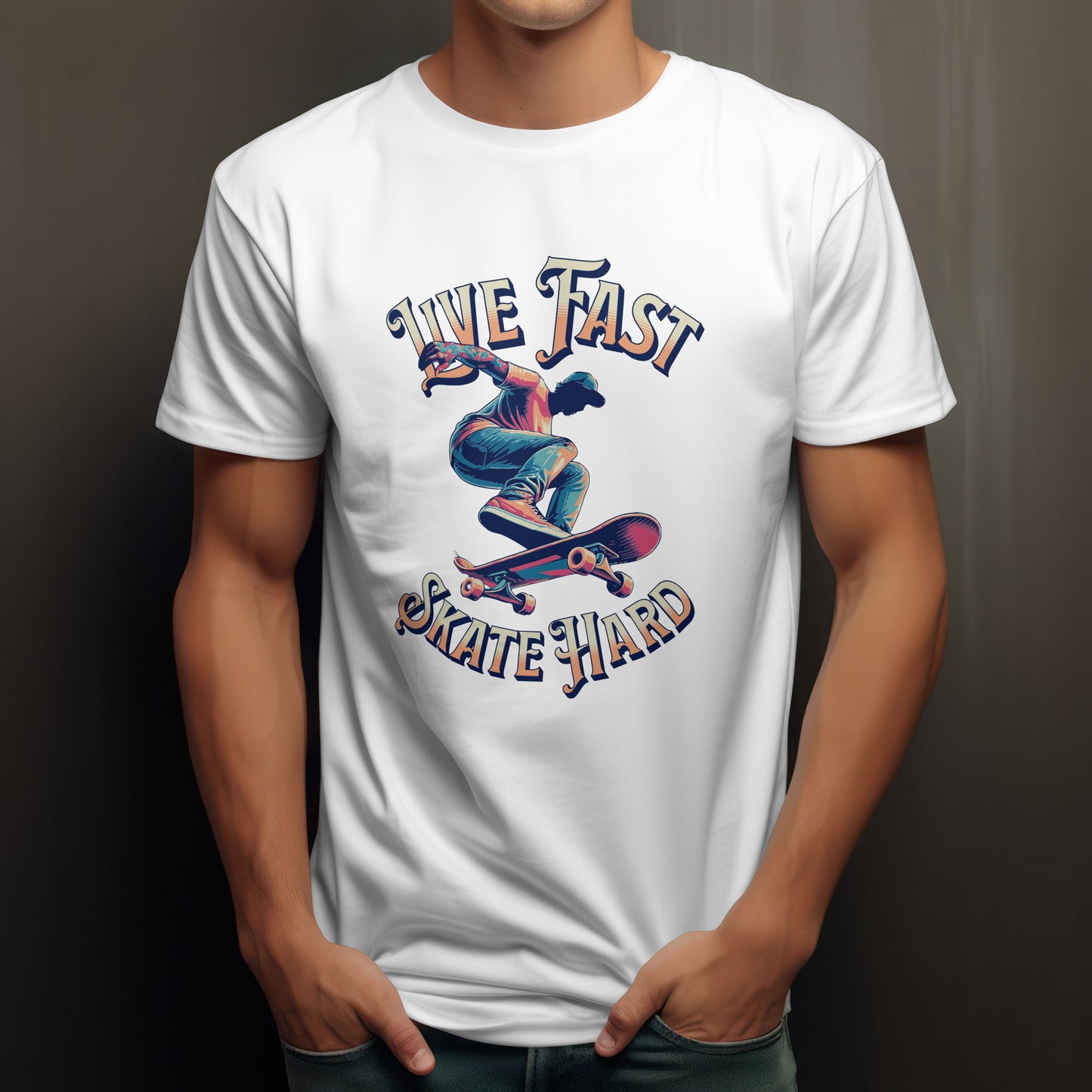 Live Fast Streetwear Skateboard Tee T-Shirt Unisex Graphic
