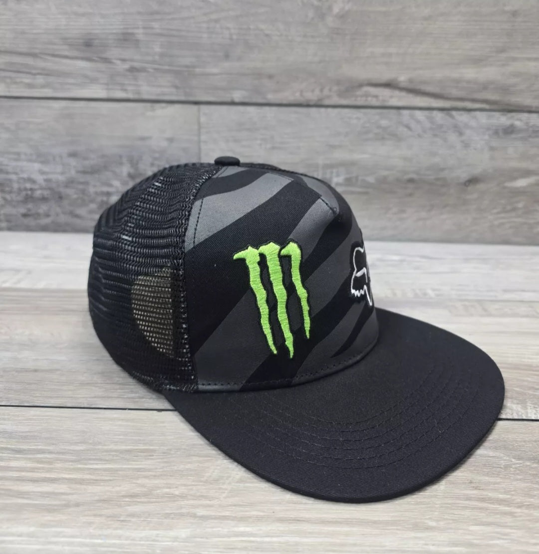 Monster Drink Fox Racing Cap Trucker Hat Adult Snapback Black Motorcycle