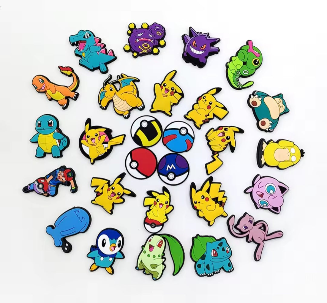 27pc Lot of Pokemon Shoe Charms for Crocs