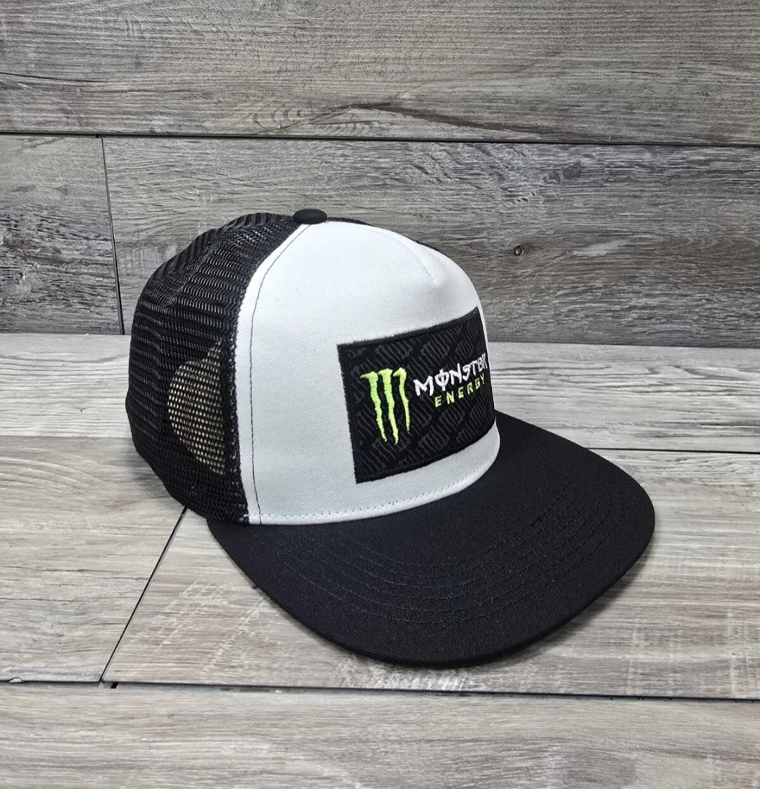 Monster Energy Drink Classic Logo Patch Strapback Hat Cap Adult Trucker Meshback