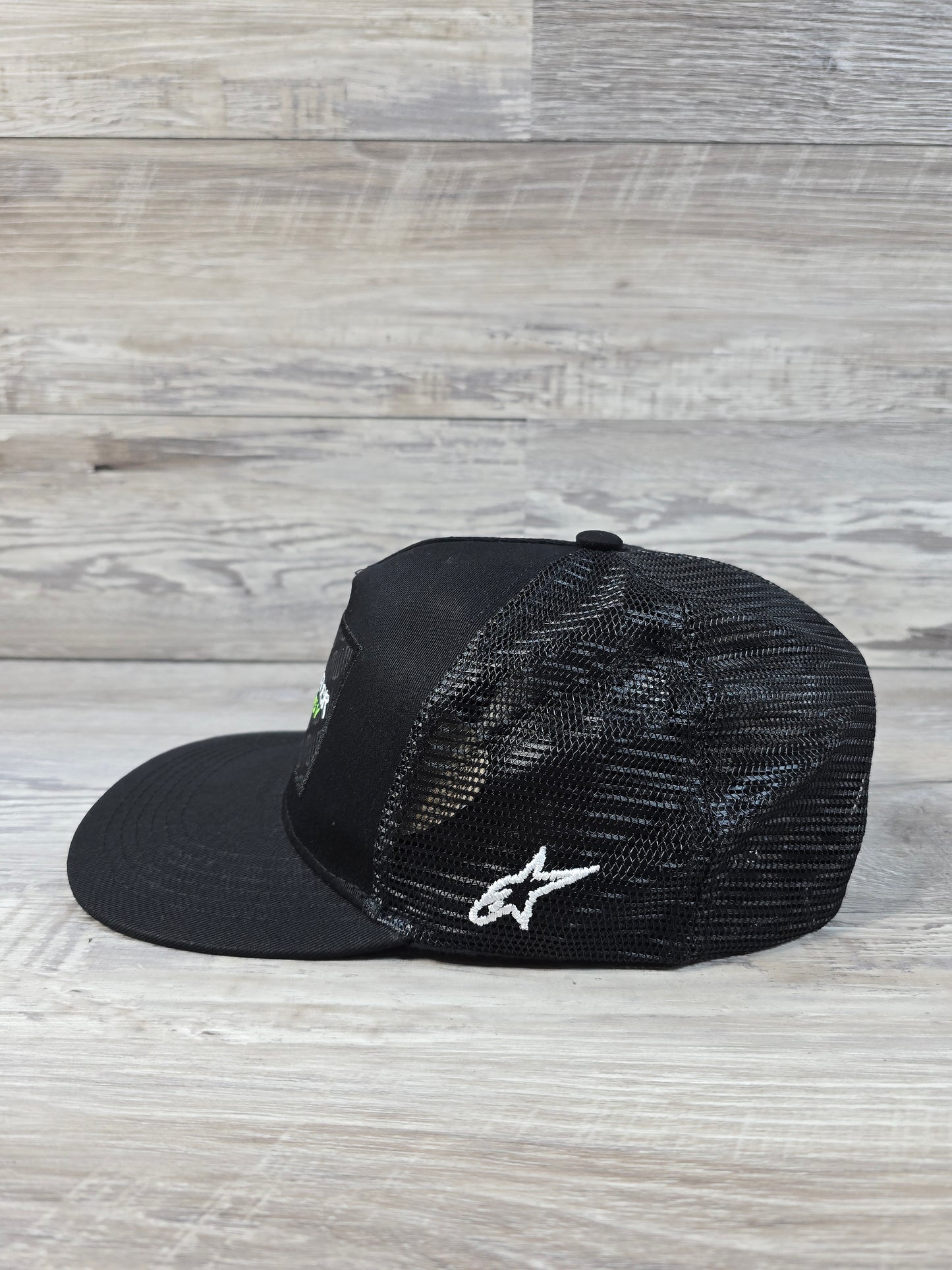 Monster Energy Drink Classic Logo Patch Strapback Hat Cap Black Trucker Meshback