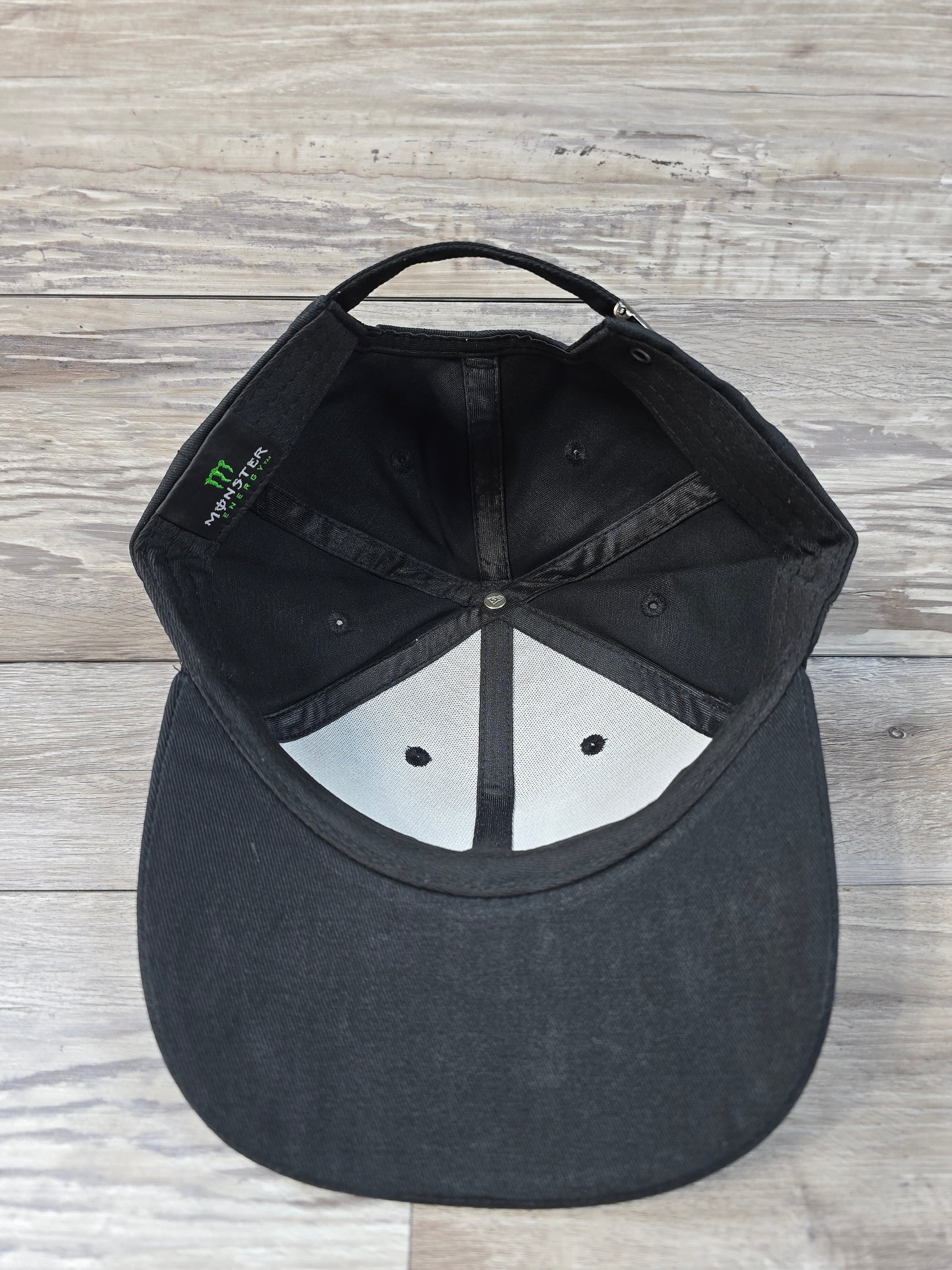 Monster Energy Drink Classic Logo Fully Embroidered Strapback Hat Cap Black