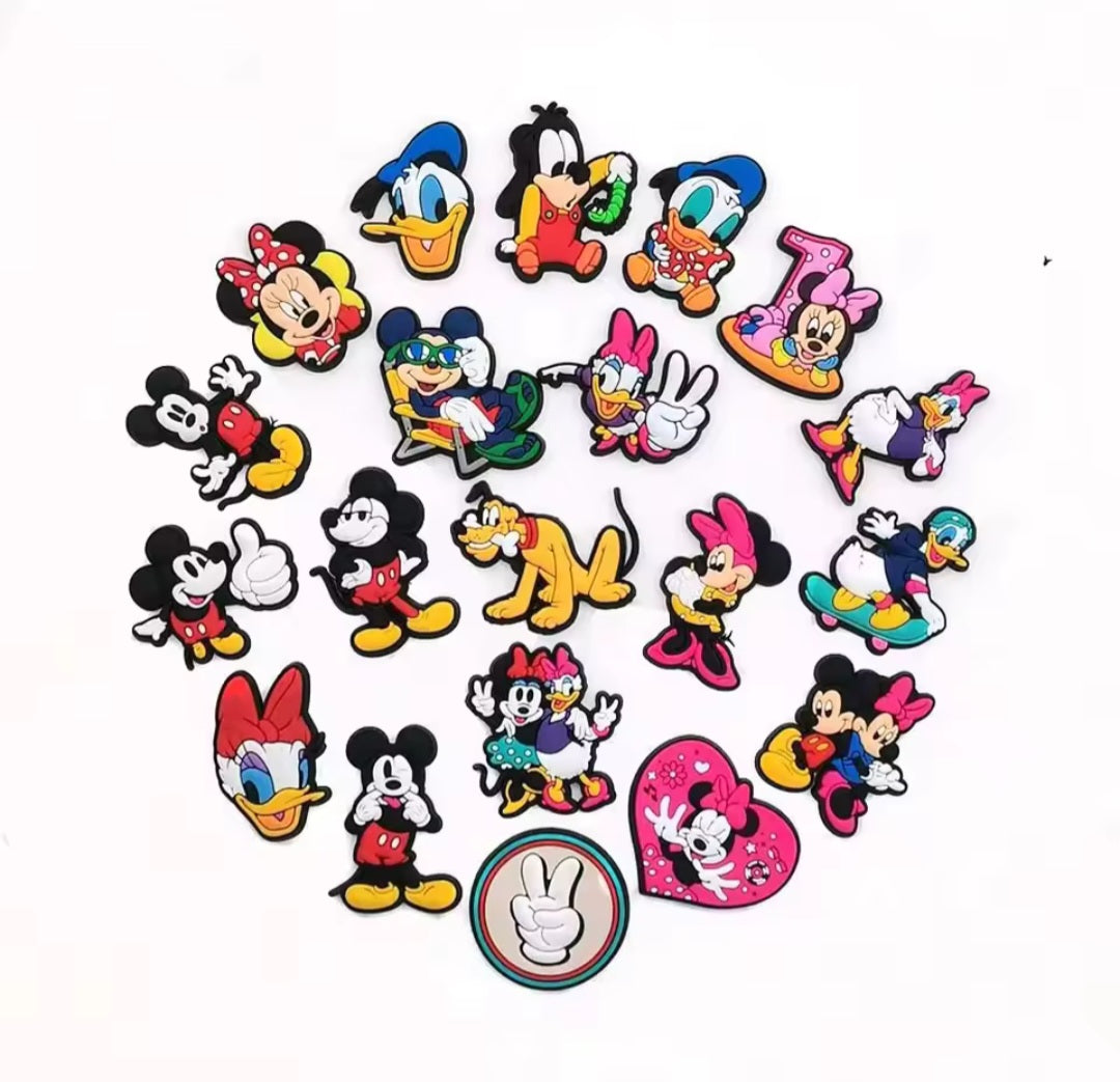 20 Piece Lot of Disney Shoe Charms for Crocs Mickey Minnie Donald