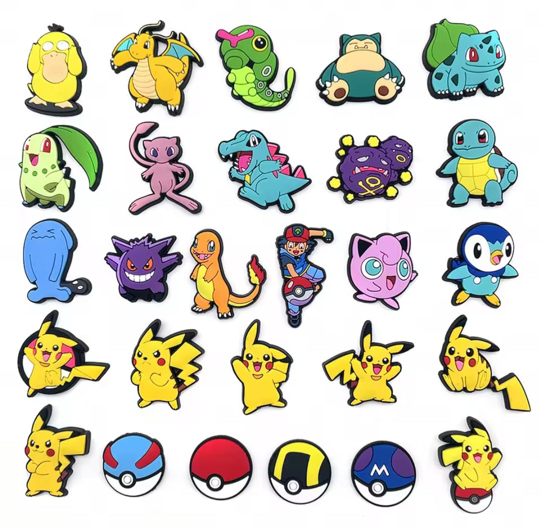 27pc Lot of Pokemon Shoe Charms for Crocs