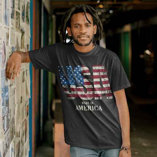 Made in USA America Tee Short Sleeve T-Shirt Black