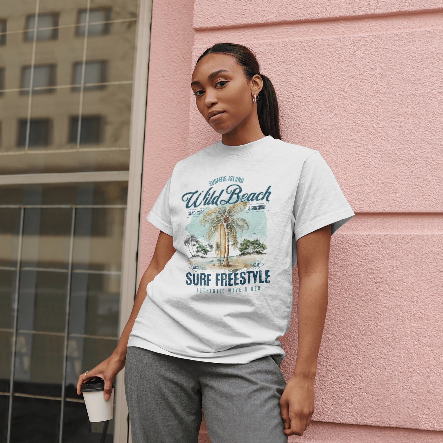 Wild Beach Surfing Shirt Unisex T-Shirt Short Sleeve