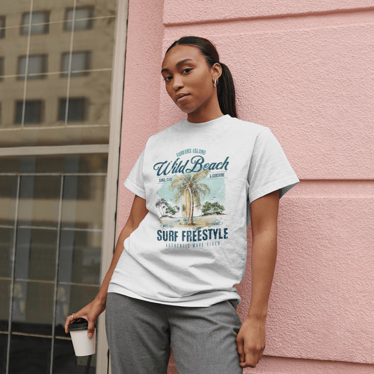 Wild Beach Surfing Shirt Unisex T-Shirt Short Sleeve