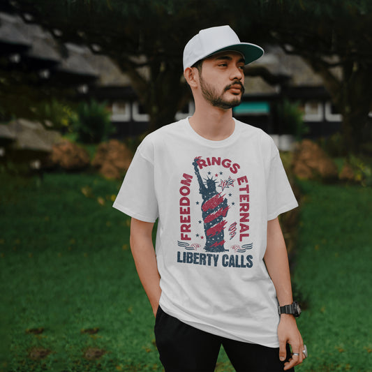 Liberty Calls Freedom USA Tee Short Sleeve T-Shirt