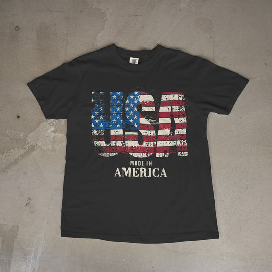Made in USA America Tee Short Sleeve T-Shirt Black