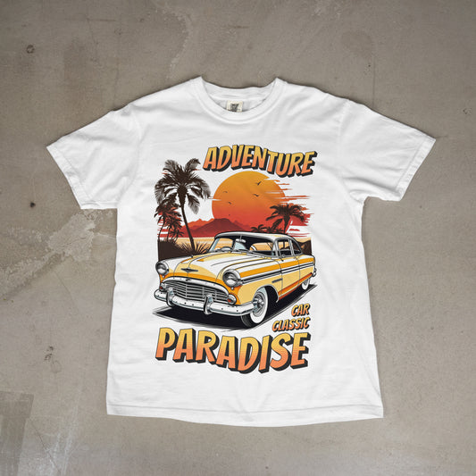 Classic Car Paradise Tee Short Sleeve T-Shirt Unisex Graphic