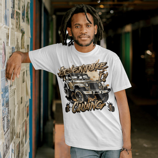 Adventure is Calling Off Road Tee Unisex White T-Shirt