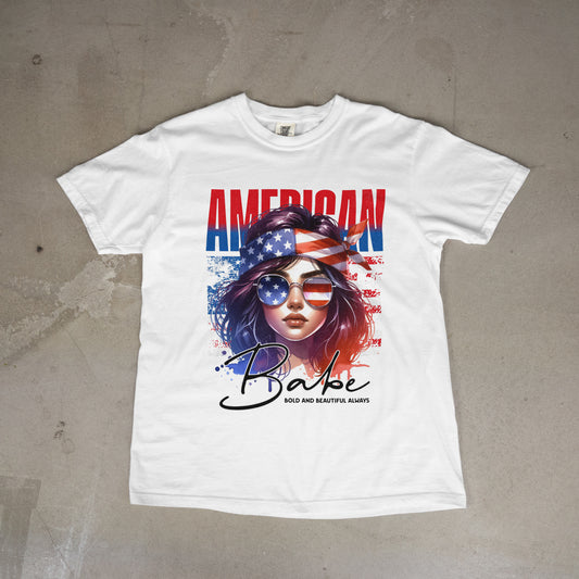 American Babe Made Tee Unisex Red White Blue Short Sleeve T-Shirt