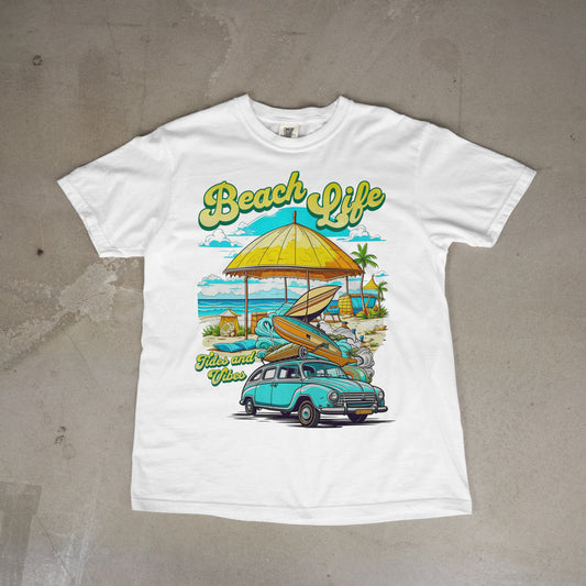 Beach Life White Tee Unisex