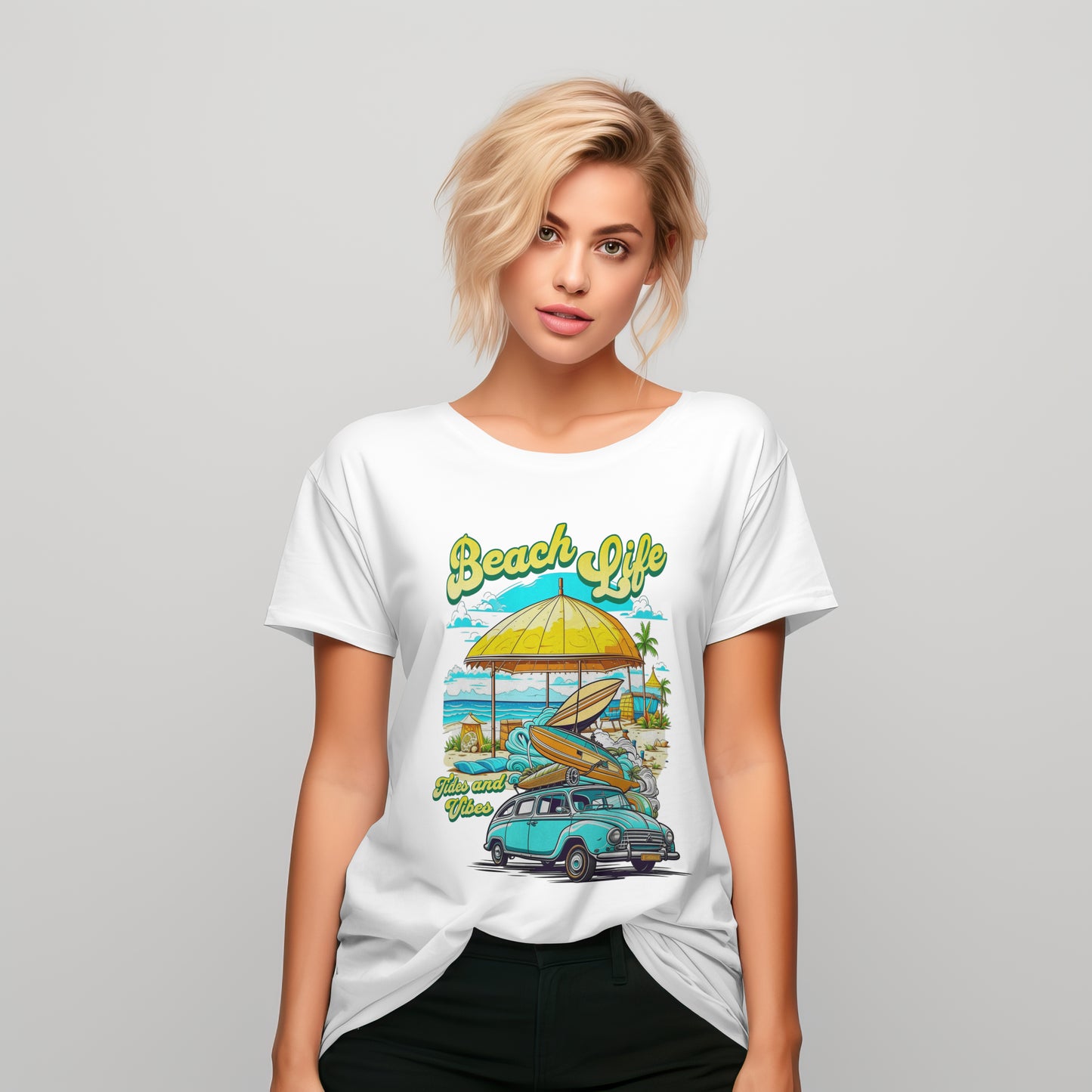 Beach Life White Tee Unisex