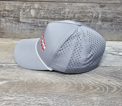 USA Titties Gray Golf Snapback Hat Curved Bill Adult White Rope Hat