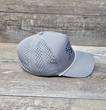 USA Titties Gray Golf Snapback Hat Curved Bill Adult White Rope Hat