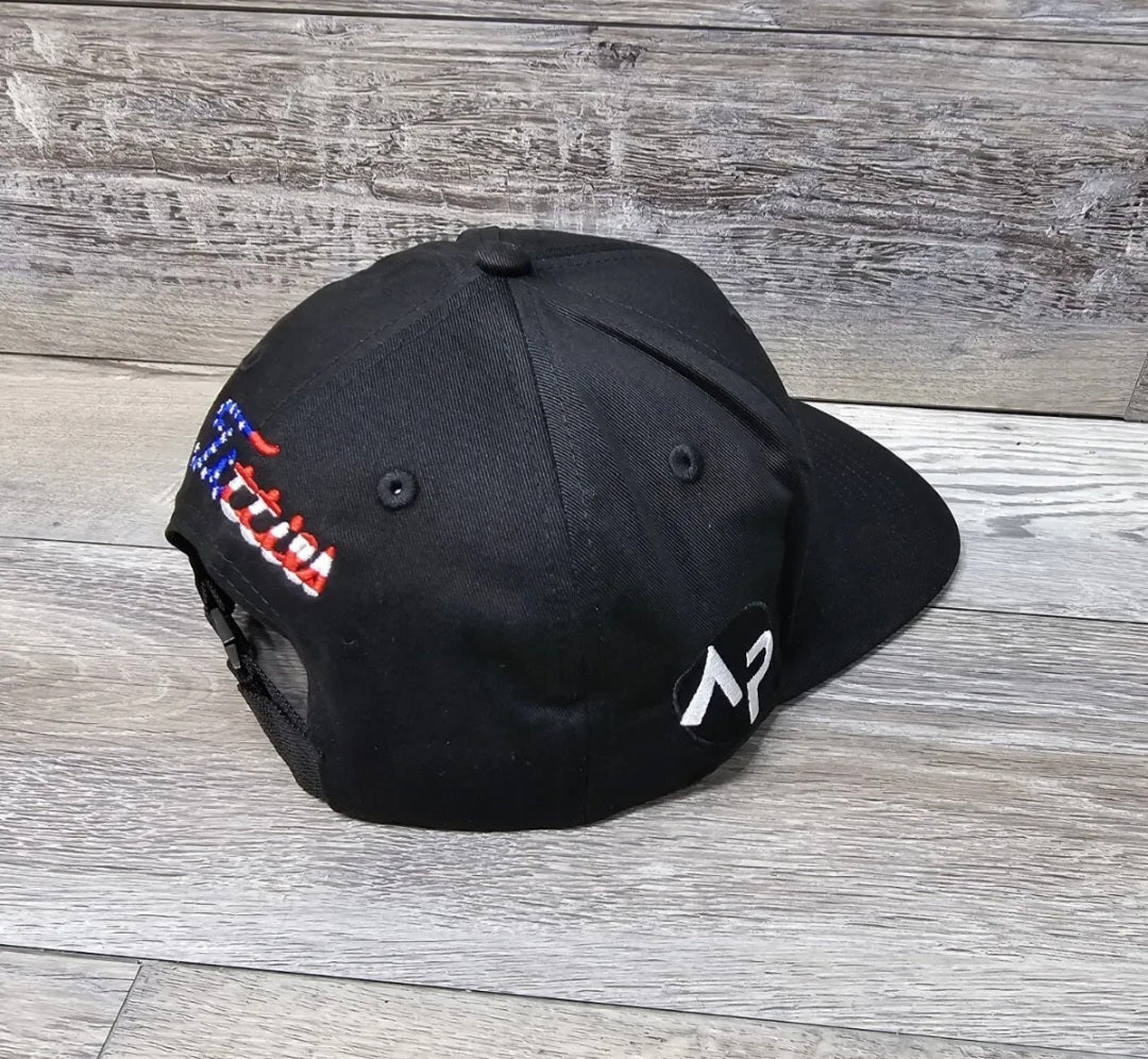 USA Titties Black Golf Strapback Hat Curved Bill 4th Of July Hat- USA-