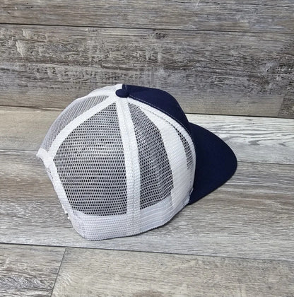 USA Patriotic Titties Blue/White Mesh Back Trucker Cap Hat Adult Snapback