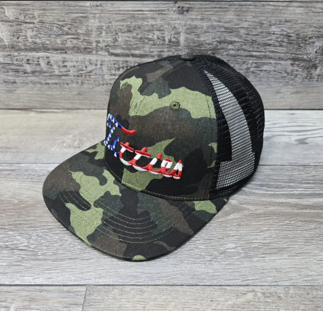 USA Patriotic Titties Camo/Black Trucker Mesh Back Adult Snapback Hat Cap