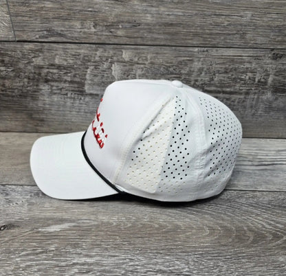 USA Titties White Golf Snapback Hat Curved Bill Adult Black Rope Hat