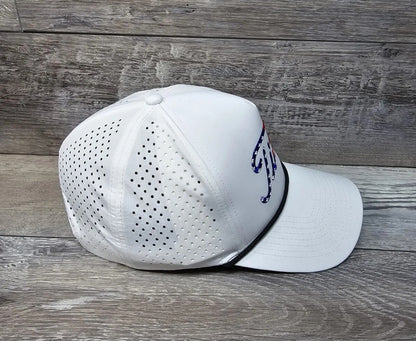 USA Titties White Golf Snapback Hat Curved Bill Adult Black Rope Hat