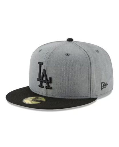 Los Angeles Dodgers Hat Cap New Era 59fifty Fitted Gray Black