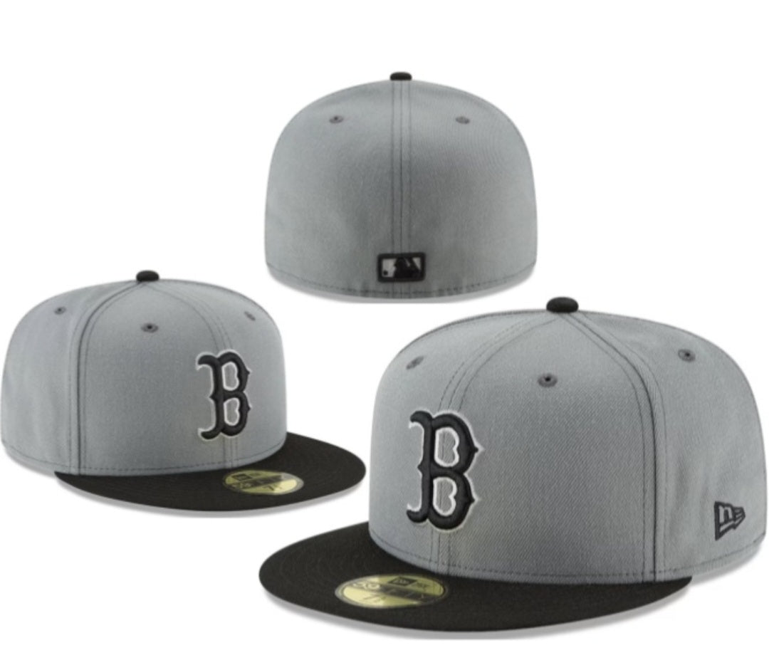 Boston Red Sox New Era 59fifty Hat Cap Fitted MLB Adult Gray