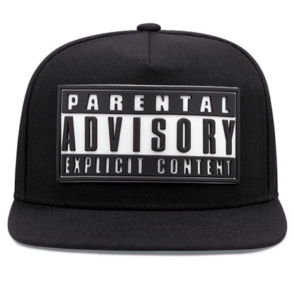 Parental Advisory Explicit Content Hat Cap Patch Flat Brim Snapback Adult