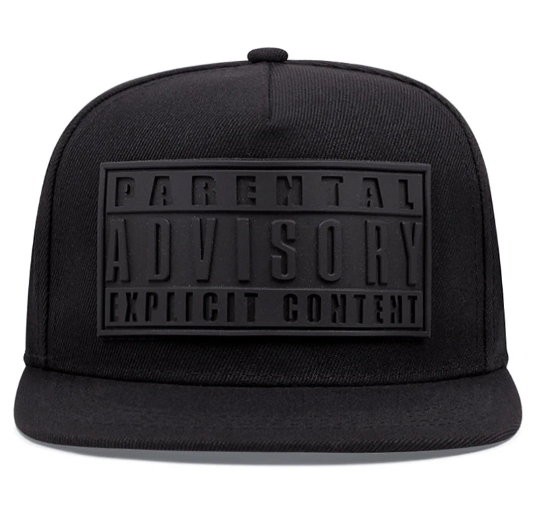 Parental Advisory Explicit Content Hat Cap Patch Flat Brim Snapback Adult