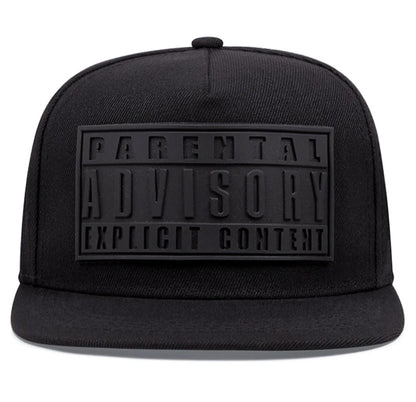 Parental Advisory Explicit Content Hat Cap Patch Flat Brim Snapback Adult