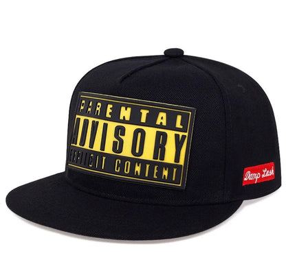 Parental Advisory Explicit Content Hat Cap Patch Flat Brim Snapback Adult