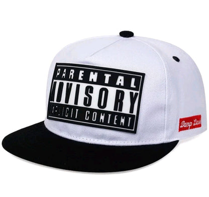 Parental Advisory Explicit Content Hat Cap Patch Flat Brim Snapback Adult