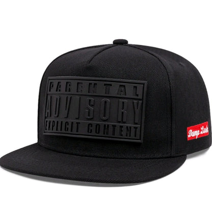 Parental Advisory Explicit Content Hat Cap Patch Flat Brim Snapback Adult