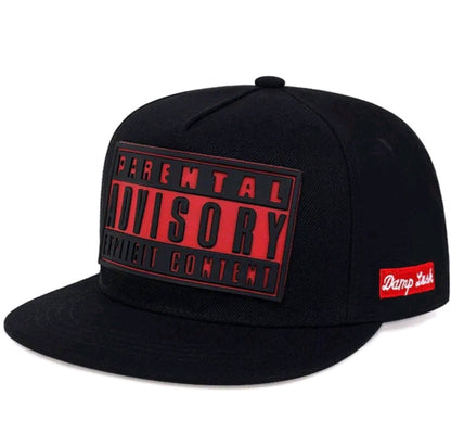 Parental Advisory Explicit Content Hat Cap Patch Flat Brim Snapback Adult