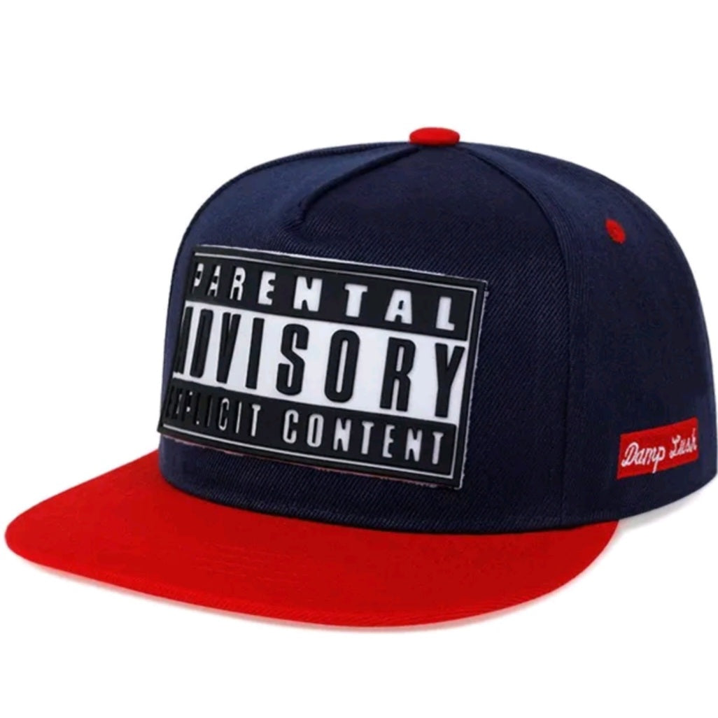 Parental Advisory Explicit Content Hat Cap Patch Flat Brim Snapback Adult