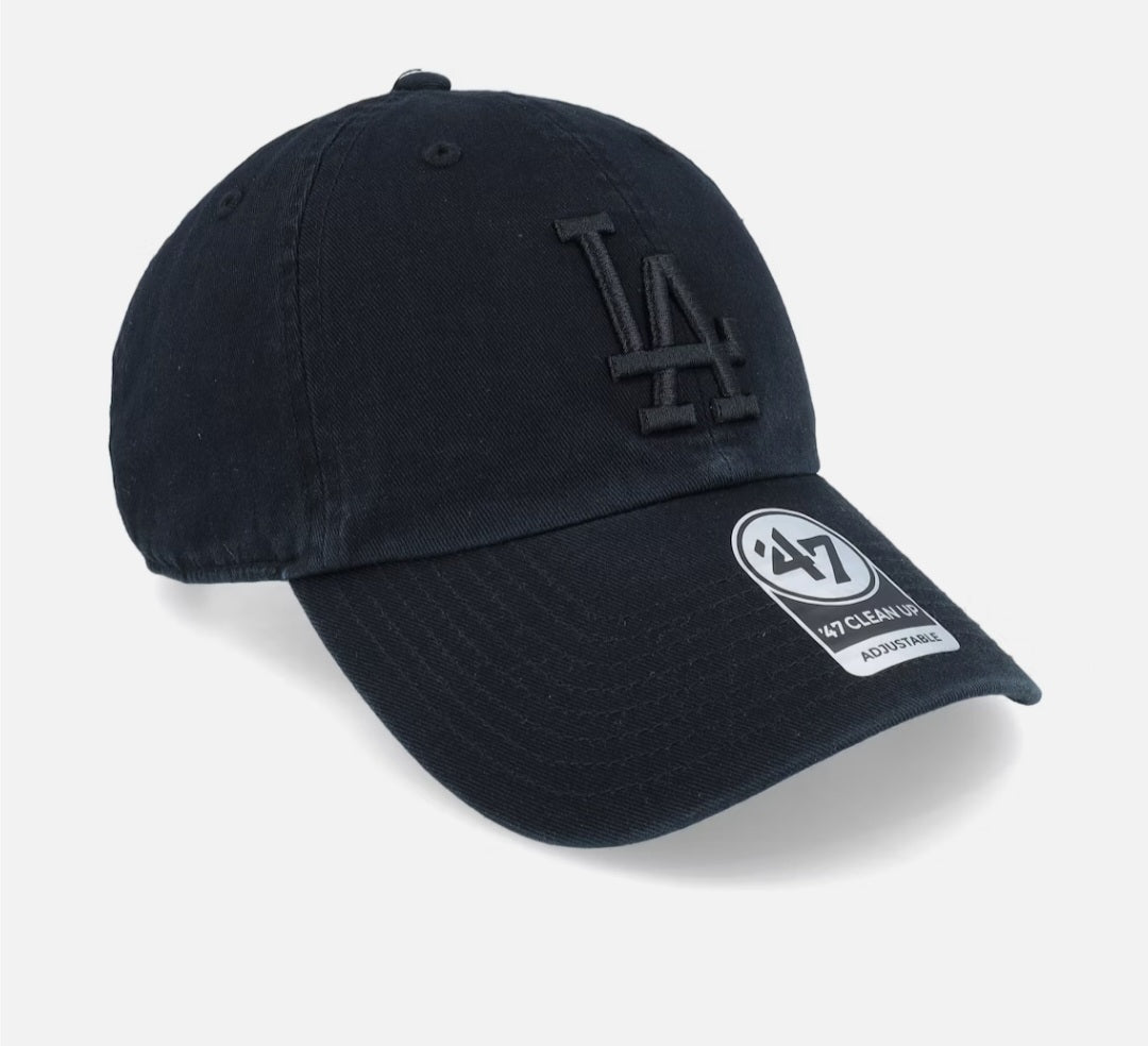 Los Angeles Dodgers 47' Brand Hat Cap Adult Strapback Black on Black