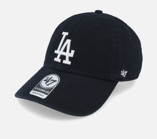 Los Angeles Dodgers 47' Brand Cap Hat Adult Mens Strapback Clean Up OSFM Black