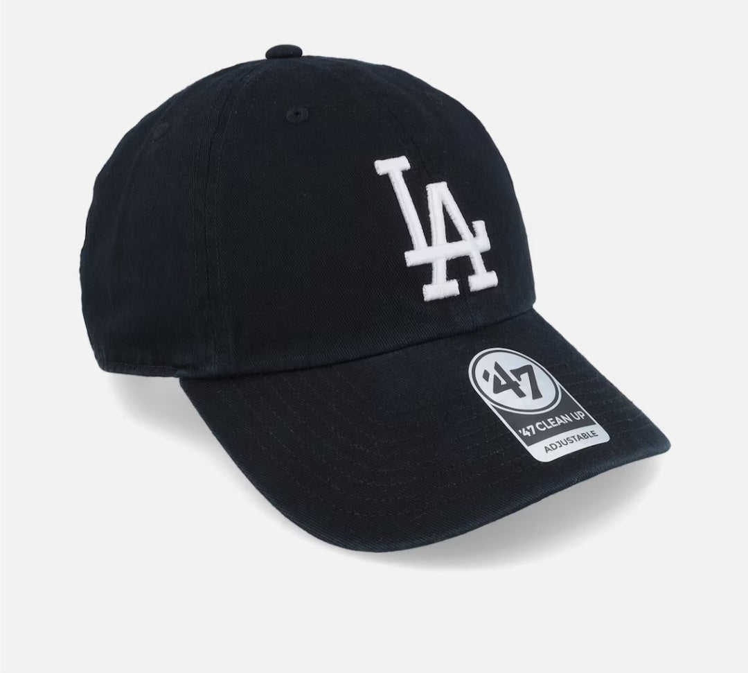 Los Angeles Dodgers 47' Brand Cap Hat Adult Mens Strapback Clean Up OSFM Black