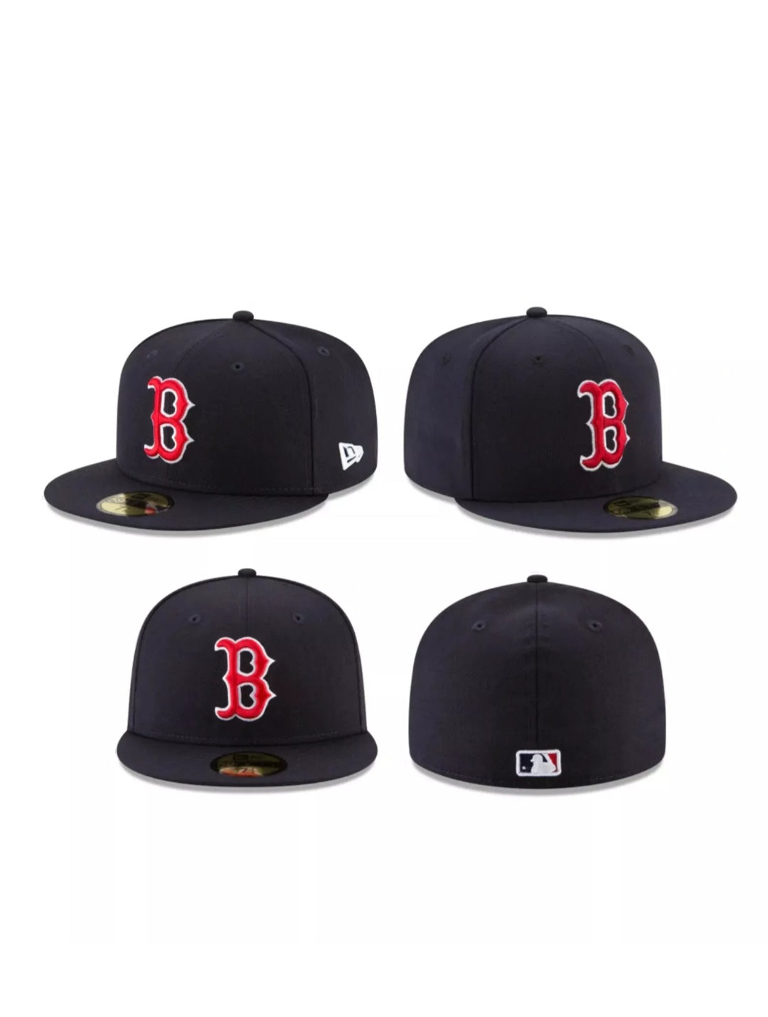 New Era Boston Red Sox 59Fifty Cap Hat Fitted Embroidered Logo Black