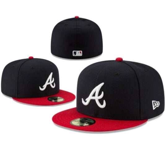 Atlanta Braves Hat Cap New Era 59Fifty Fitted Baseball Hat MLB Adult