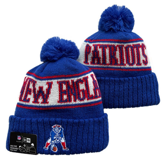 New England Patriots Throwback New Era NFL Pom Knit Hat On Field Beanie Hat Cap