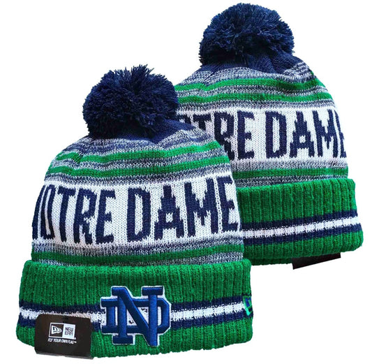 Notre Dame Fighting Irish Throwback New Era NCAA Pom Knit Hat On Field Beanie Hat Cap