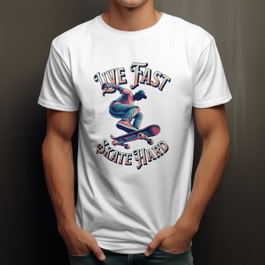 Live Fast Streetwear Skateboard Tee T-Shirt Unisex Graphic