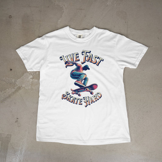 Live Fast Streetwear Skateboard Tee T-Shirt Unisex Graphic