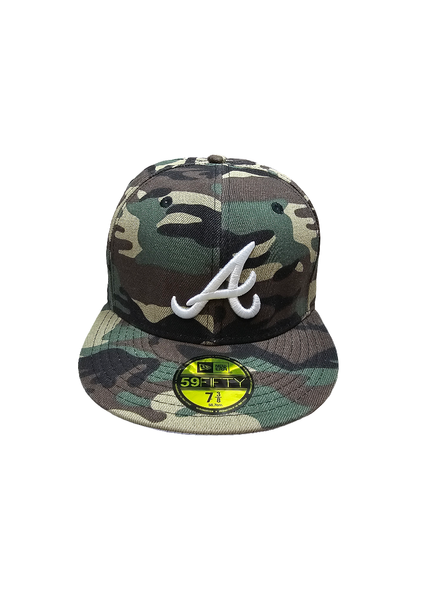 Atlanta Braves Hat Cap Camouflage New Era 59Fifty Mens Fitted MLB Adult